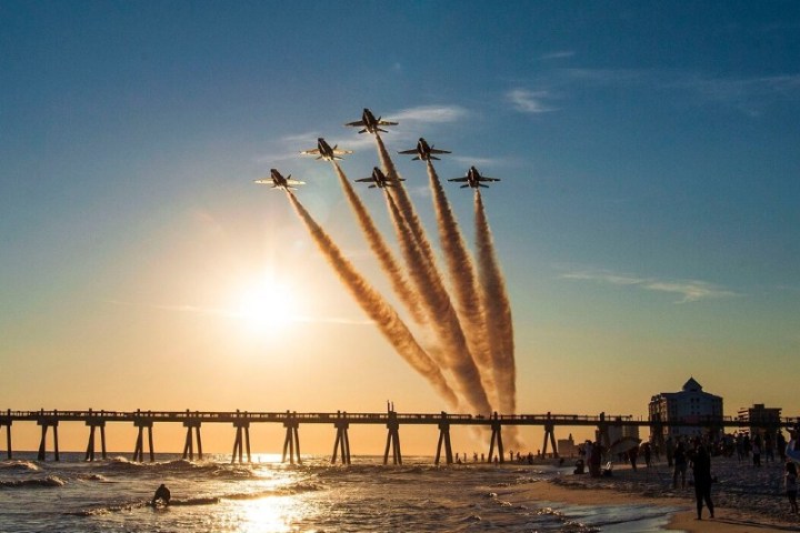 The Blue Angels in formation coming home from an airshow on Frisky Mermaid