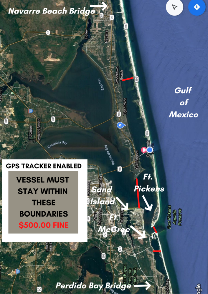 Map of pontoon rental perimeters