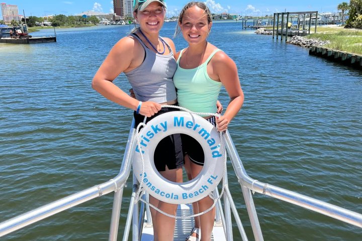 Besties Pensacola Beach taking a dolphin tour