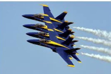 Blue angels flying in close formation