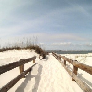 Johnson Beach Gulf Islands National Seashore crossover to the Gulf.