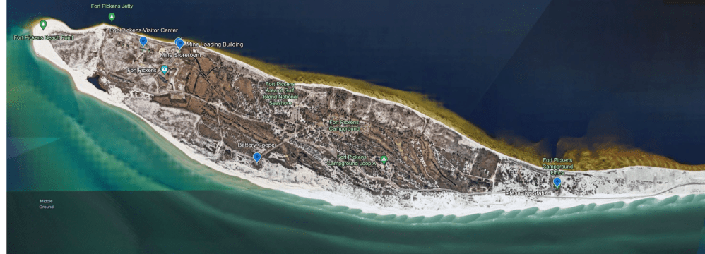 Map of Gulf Islands National Seashore