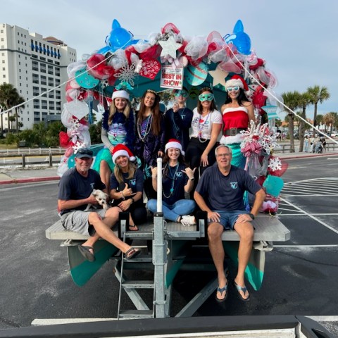 Frisky Boat Tours in the Surfin' Santa parade