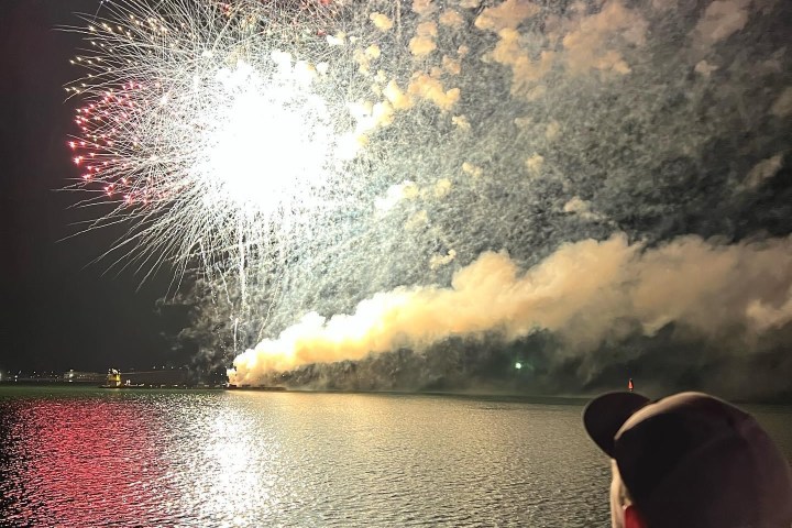 Fireworks display over the Santa Rosa Sound