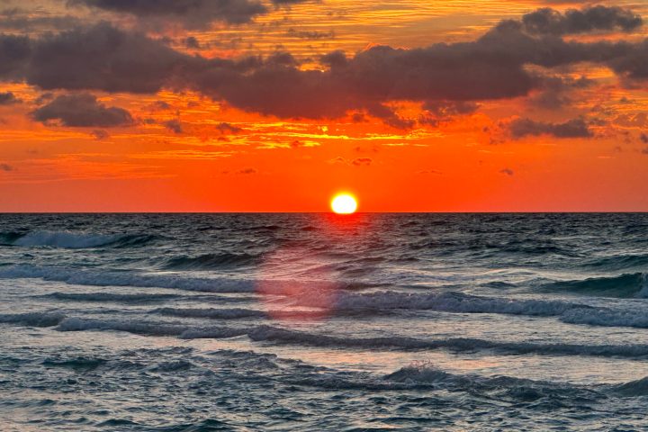 a sunset over Pensacola Beach