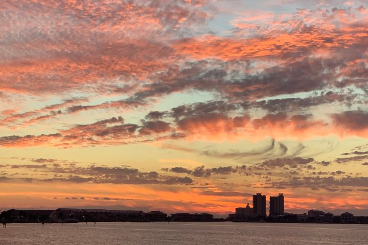 Gorgeous full of color sky during sunset