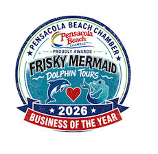 Award badge for Frisky Mermaid Dolphin Tours, Business of the Year 2026.